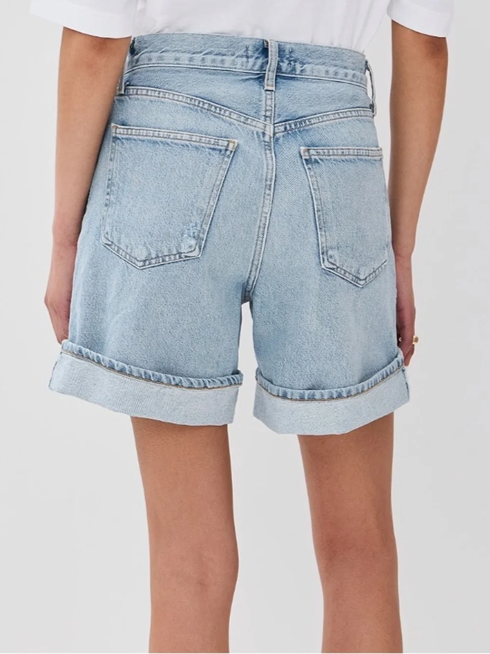 Agolde Dame High Waisted Cuffed Denim Shorts